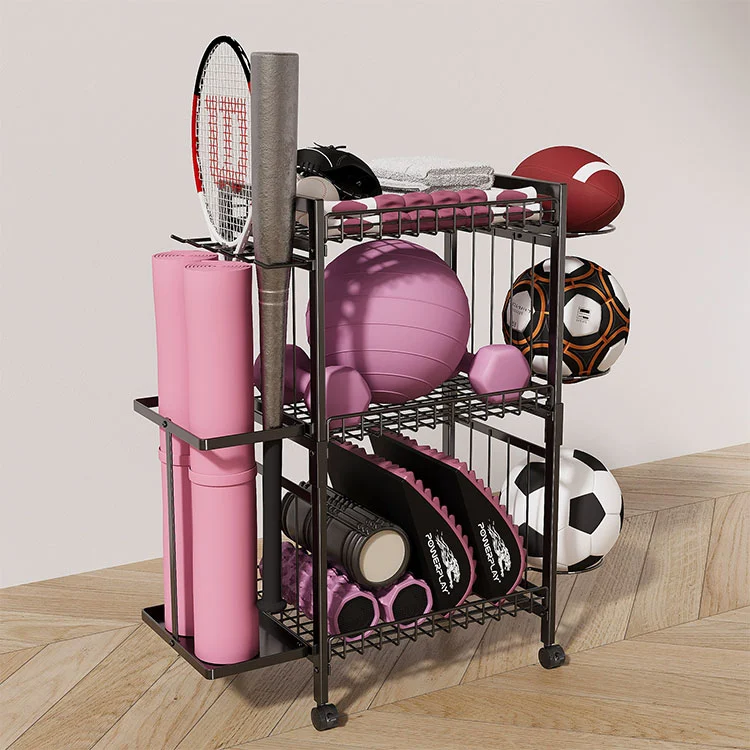 ஃப்ளோர் ஸ்டாண்டிங் மெட்டல் யோகா மேட் ஸ்டோரேஜ் ரேக்